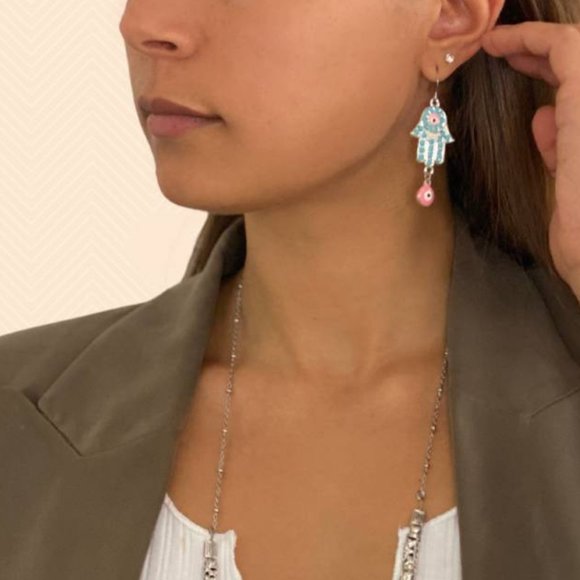 Double Evil Eye Earrings - Picture 2 of 3